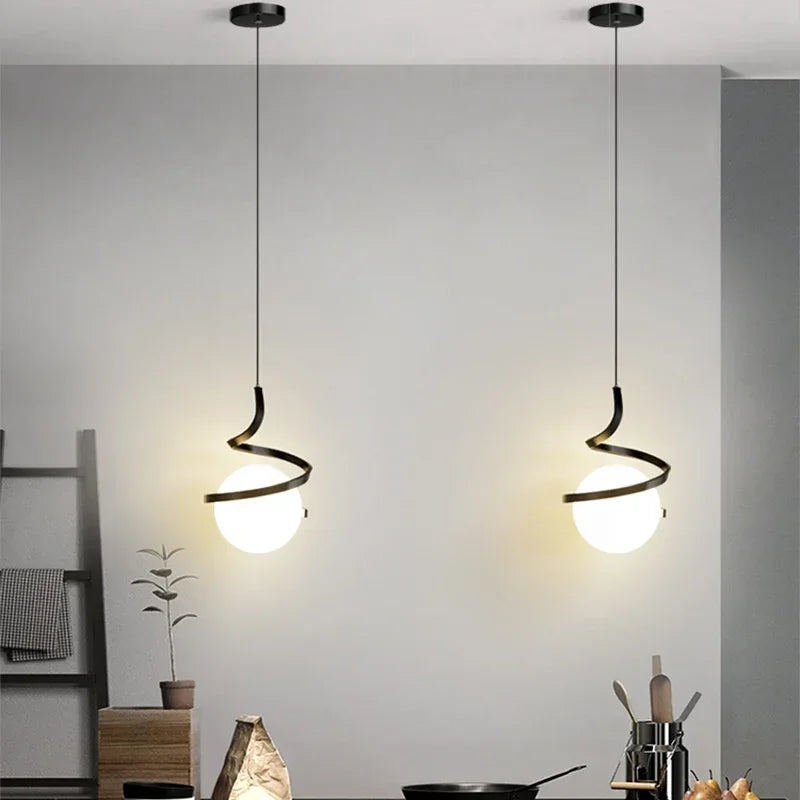 Pendente LED Nórdico Linear — Luminária de Cabeceira para Quarto e Sala de Jantar