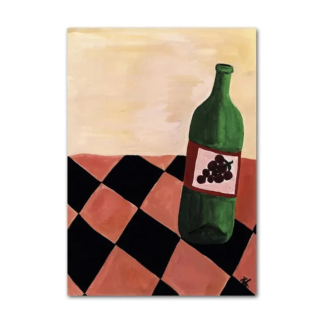 Quadro Decorativo Limão e Vaso Geométrico — Arte Nórdica Minimalista para Sala