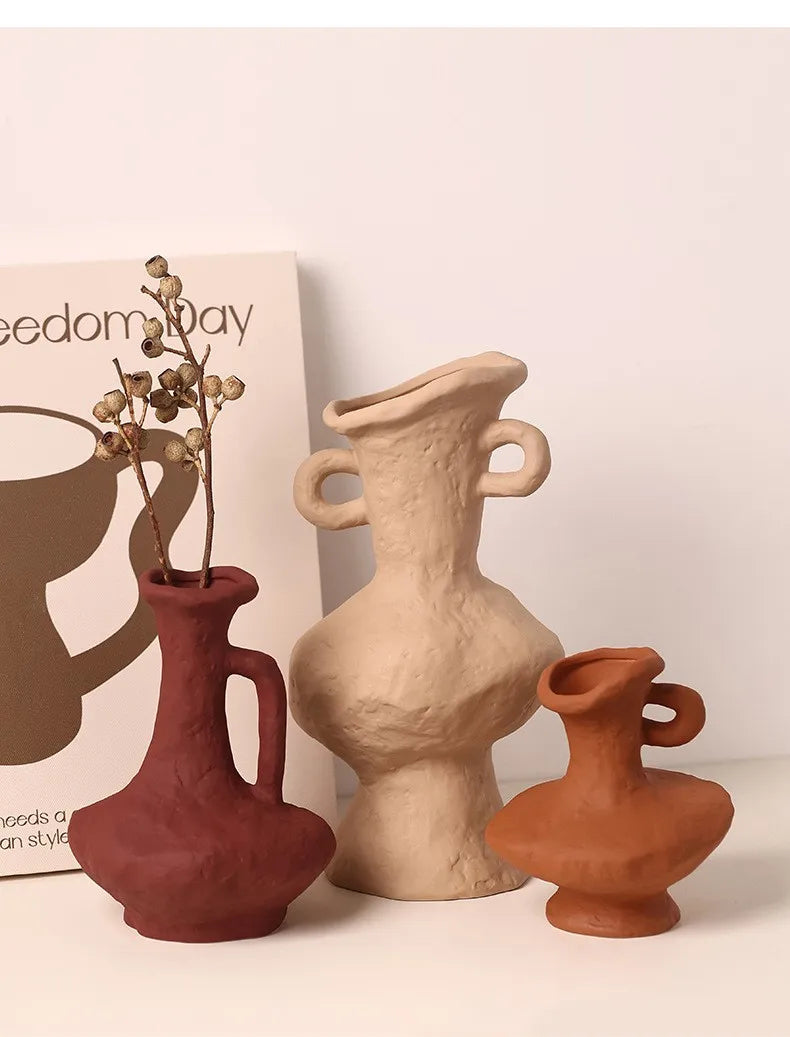 Vaso Cerâmica Branco Nórdico Hidropônico — Minimalista para Mesa, Banheiro e Sala