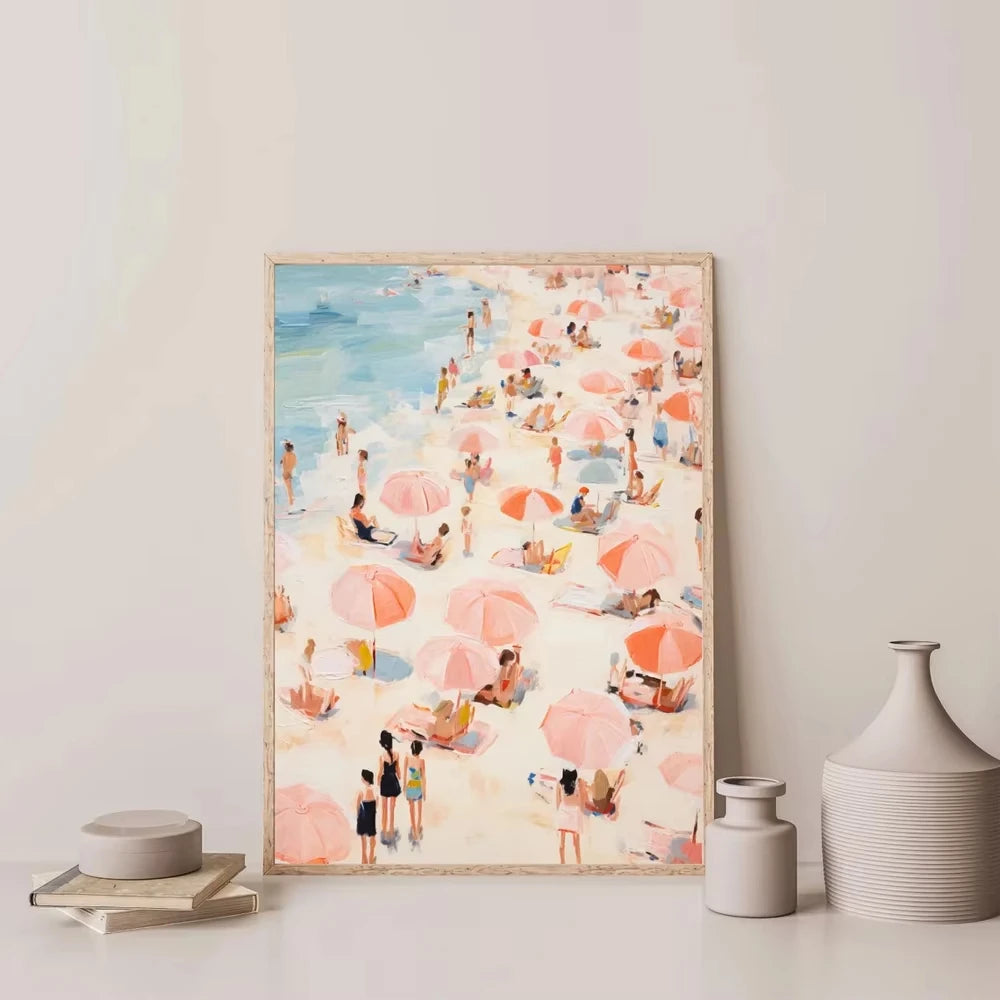 Quadro Decorativo Surrealismo Mar Verde Claro — Arte Abstrata Minimalista para Sala e Quarto
