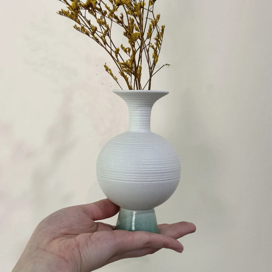 Vaso Cerâmica Simples Hidropônico — Decoração de Mesa para Sala e Jantar