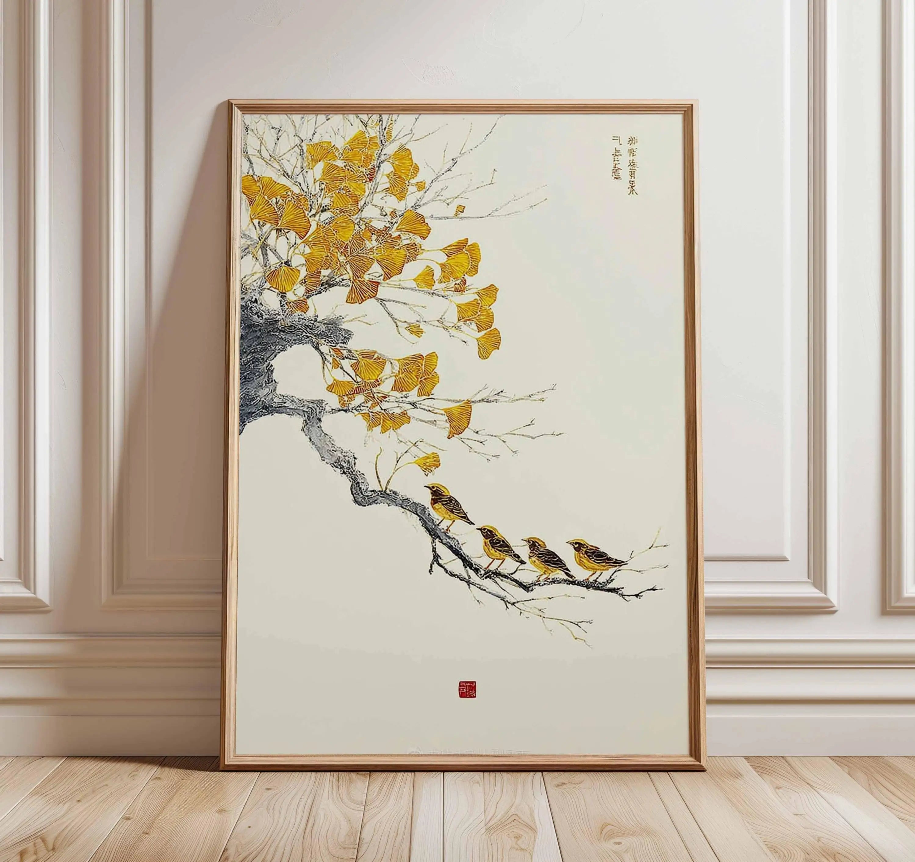 Quadro Decorativo Pinheiro Japonês sem Moldura — Arte Zen para Sala e Quarto