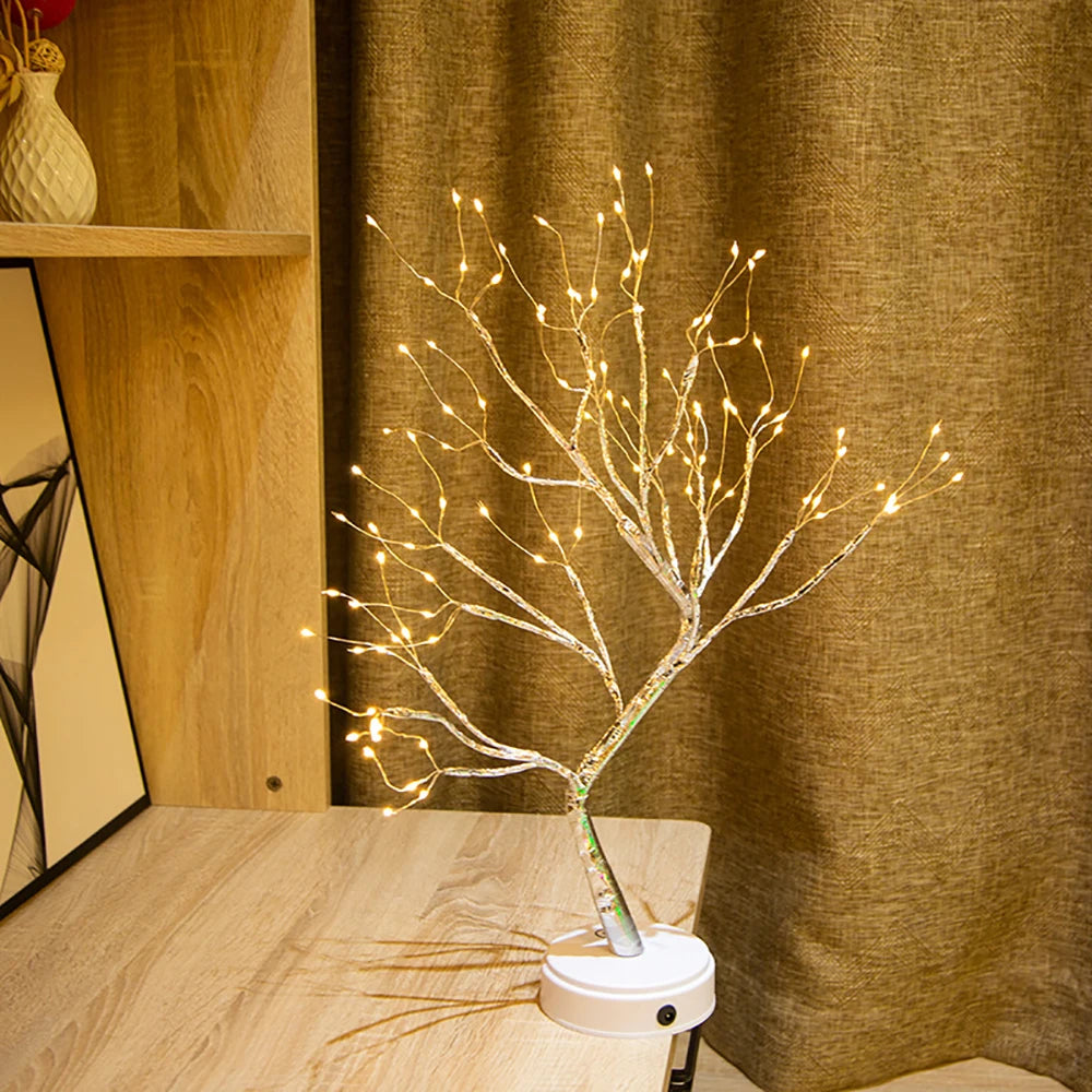 Luminária de Mesa Árvore LED — Decoração com 108 Luzes para Quarto e Festas