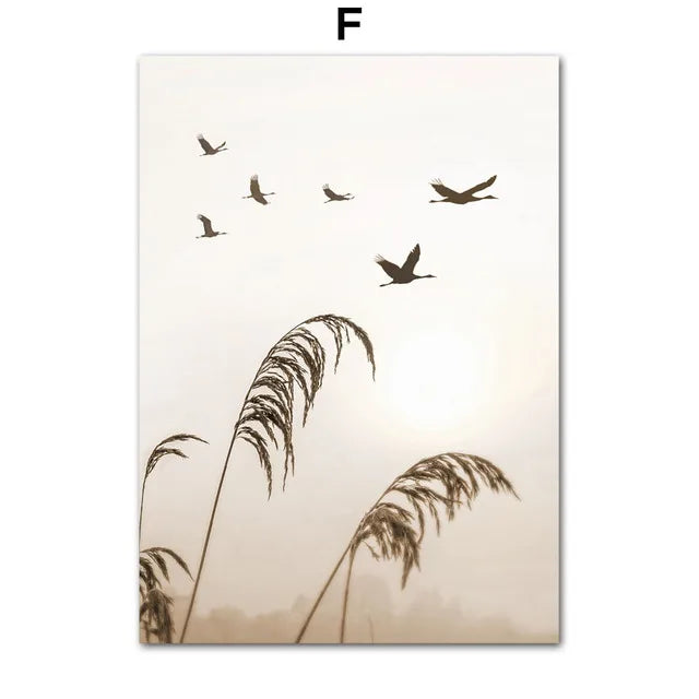 Quadro Decorativo Praia Boho Bege — Arte de Paisagem Nórdica para Sala