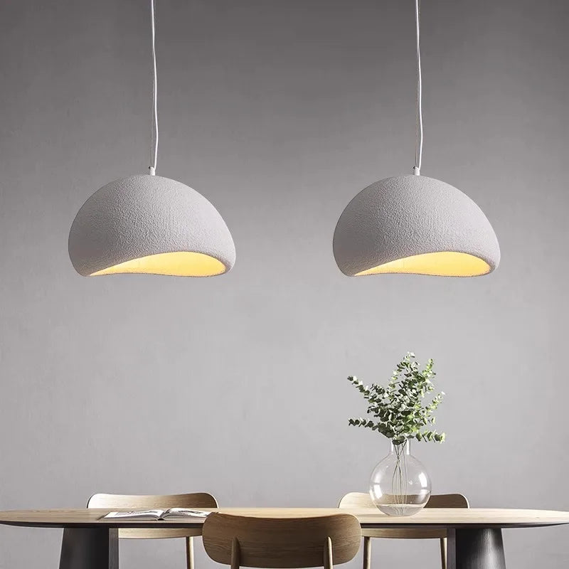 Lustre LED Estilo Wabi Sabi E27 — Pendente para Sala de Jantar, Quarto e Bar