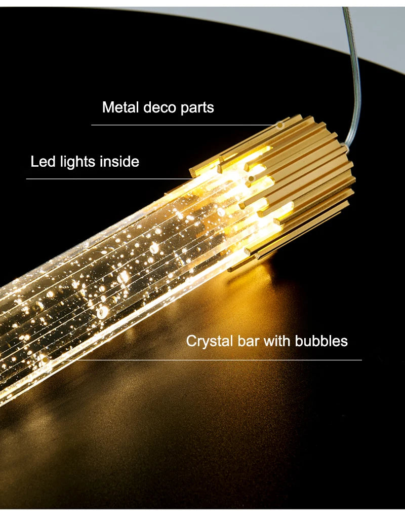 Lustre de Cristal de Luxo — Pendente Moderno para Sala, Cozinha e Quarto