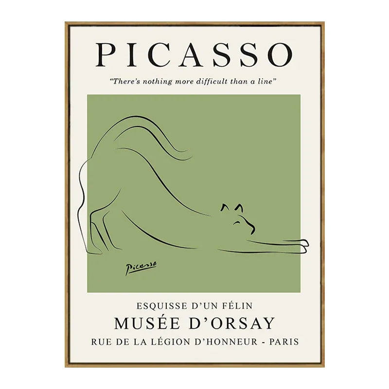 Quadro Decorativo Floral Abstrato Verde — Arte Minimalista Inspirada em Matisse e Picasso