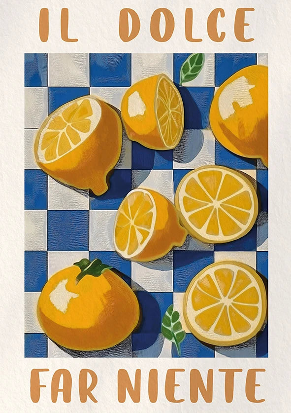 Quadro Decorativo Jardim de Limões Retrô — Arte Botânica para Sala e Escritório