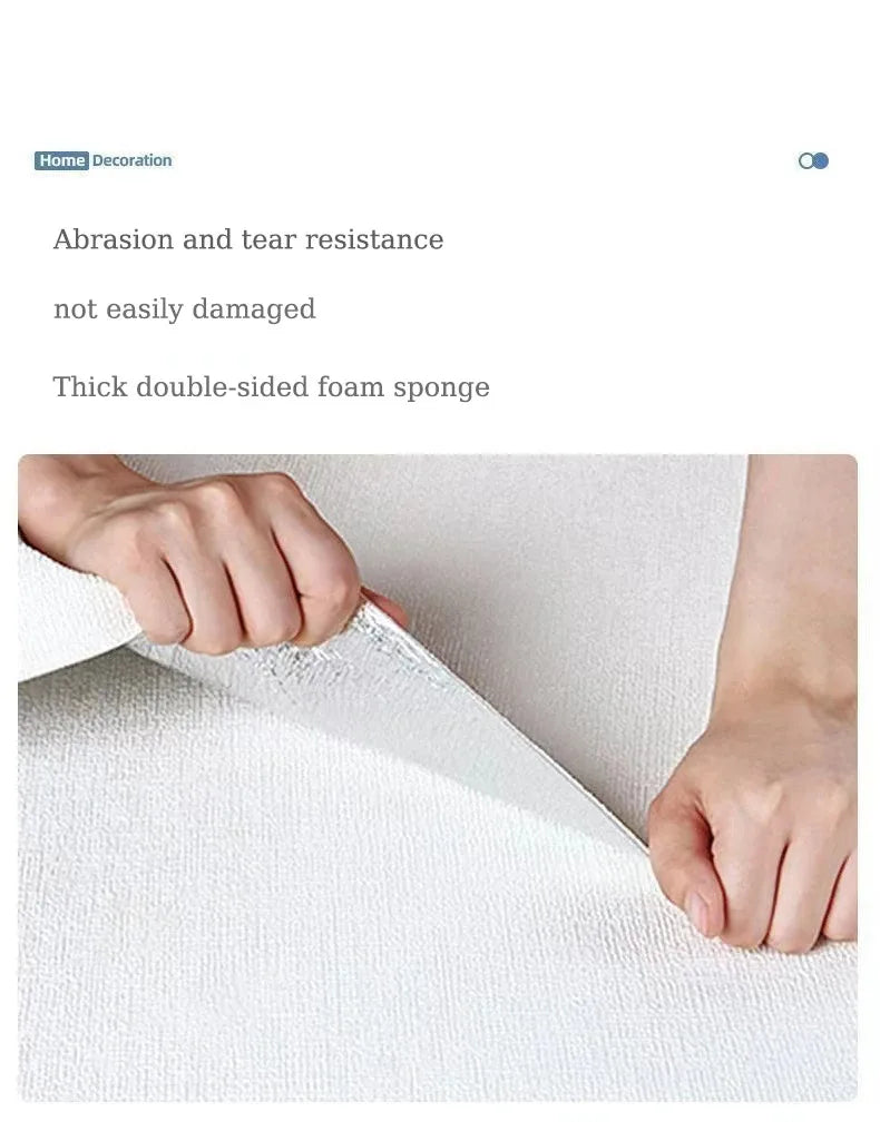 Papel de Parede Linho Liso Impermeável Autocolante — Textura Natural para Quarto e Sala