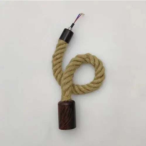Pendente de Corda de Sisal Vintage Estilo Americano — Lustre Industrial Trançado para Bar e Sala