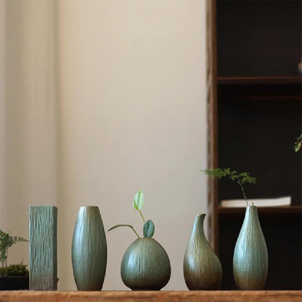 Vaso Cerâmica Pequeno Hidropônico para Mesa — Sala e Jantar Decoração Minimalista