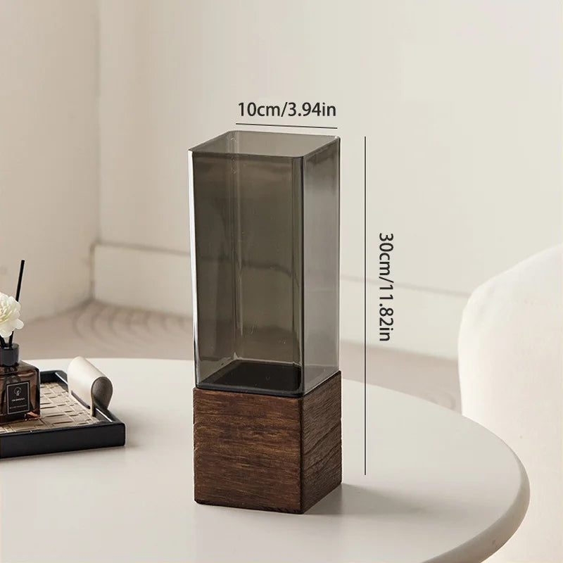 Vaso Acrílico Nordico com Base — Decoração para Mesa, Sala e Presente