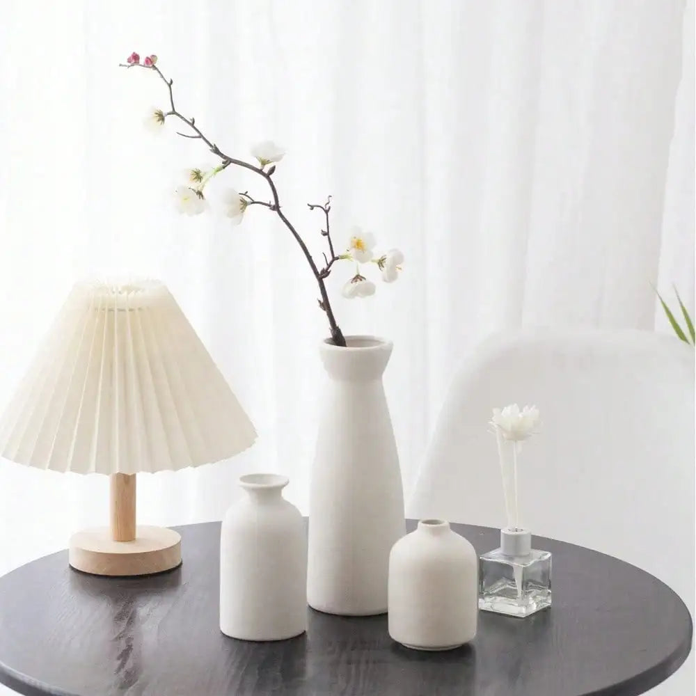 Kit 3 Vasos Cerâmica Boho Estilo Fazenda — Para Sala, Estante e Mesa de Jantar