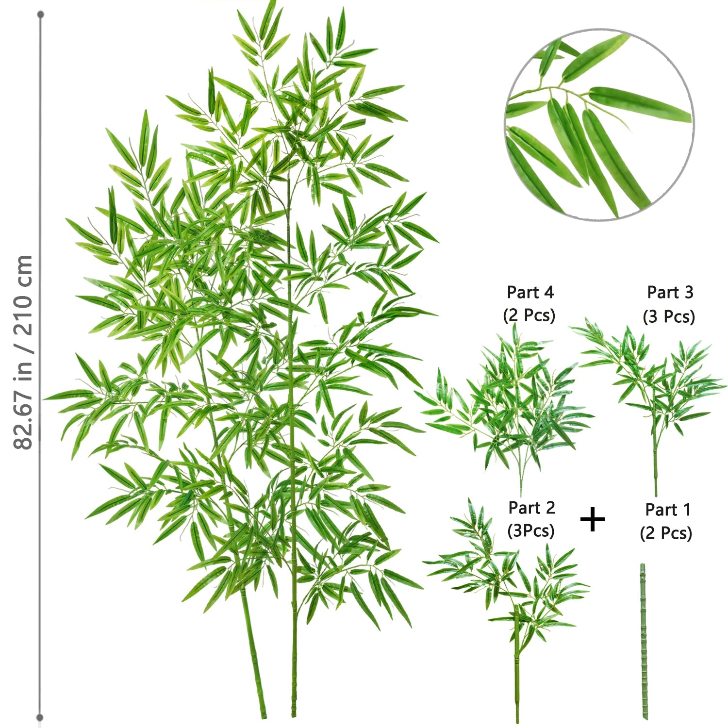 Bambu e Monstera Artificial 100 a 180cm — Exuberância Tropical Permanente para Jardim e Casa