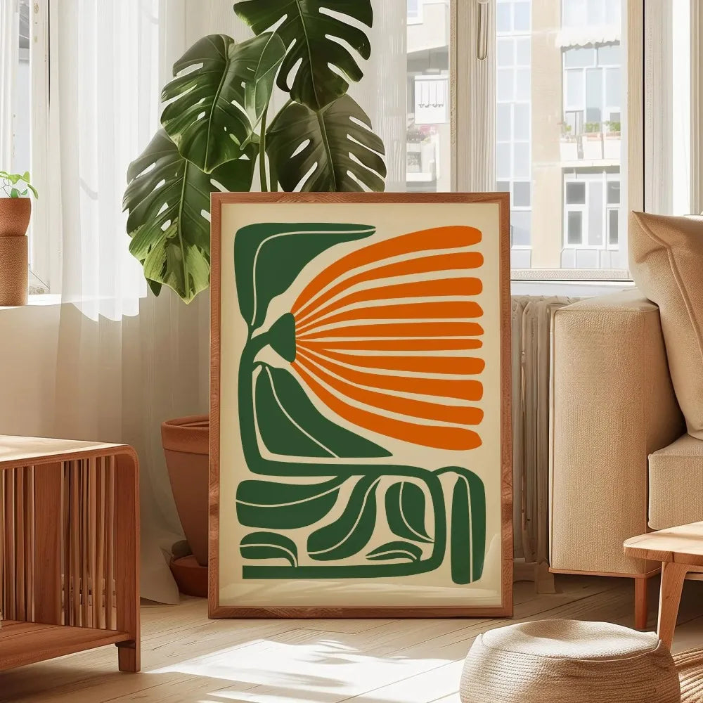 Quadro Decorativo Floral Bege Retrô sem Moldura — Arte Botânica para Sala