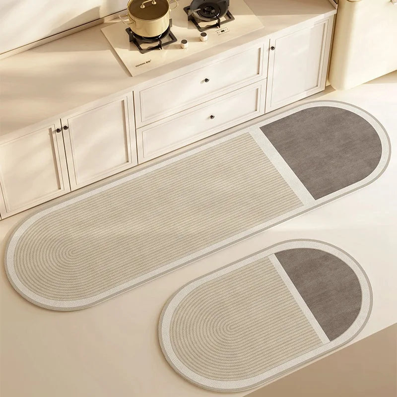 Tapete de Cozinha Diatomita Super Absorvente — Antiderrapante Lavável Longo