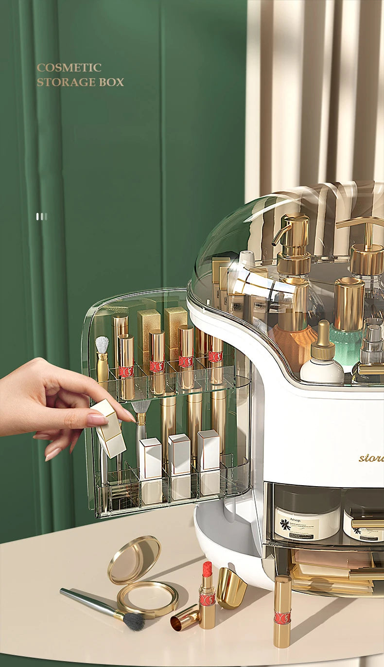 Organizador de Maquiagem em Acrílico — Cosméticos, Joias e Acessórios para Mesa e Banheiro