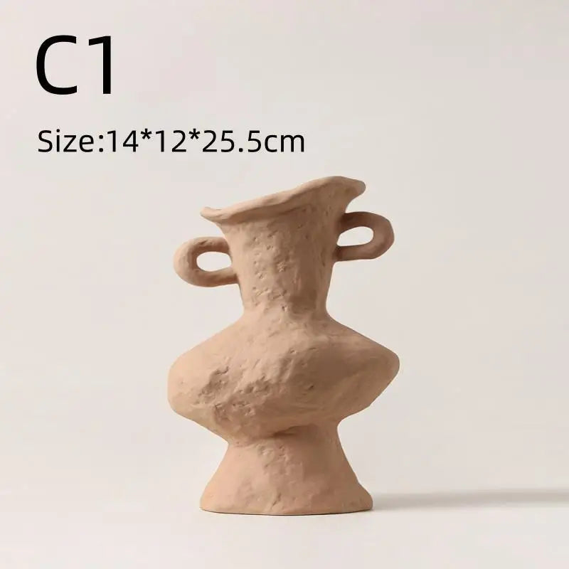 Vaso Cerâmica Branco Nórdico Hidropônico — Minimalista para Mesa, Banheiro e Sala