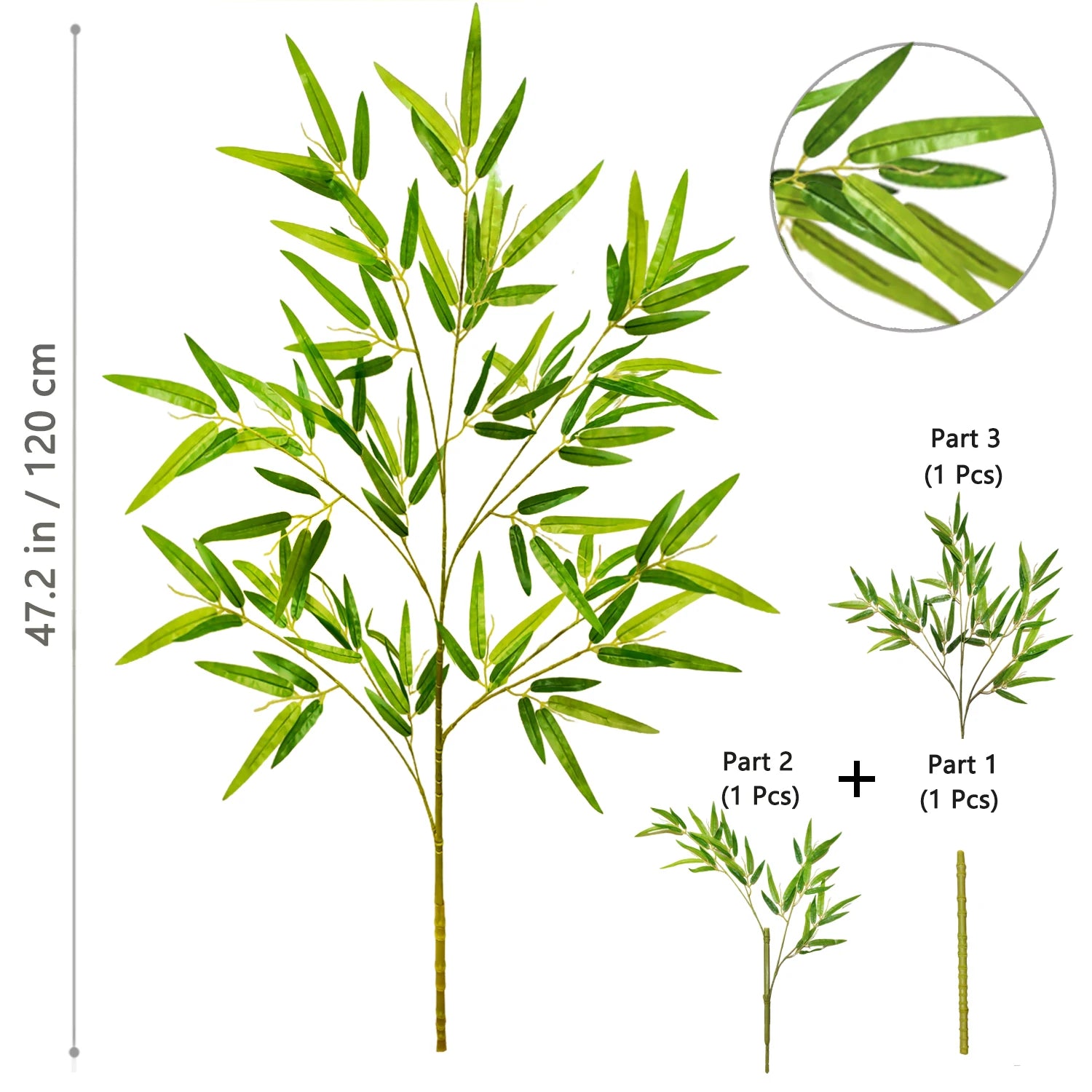 Bambu e Monstera Artificial 100 a 180cm — Exuberância Tropical Permanente para Jardim e Casa
