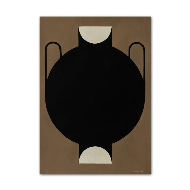 Quadro Decorativo Limão e Vaso Geométrico — Arte Nórdica Minimalista para Sala
