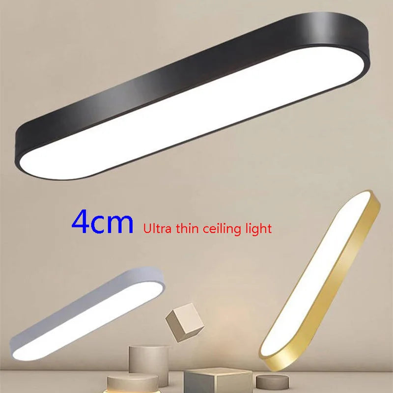 Luminária de Teto LED Ultra Fina — Para Corredor, Quarto e Cozinha