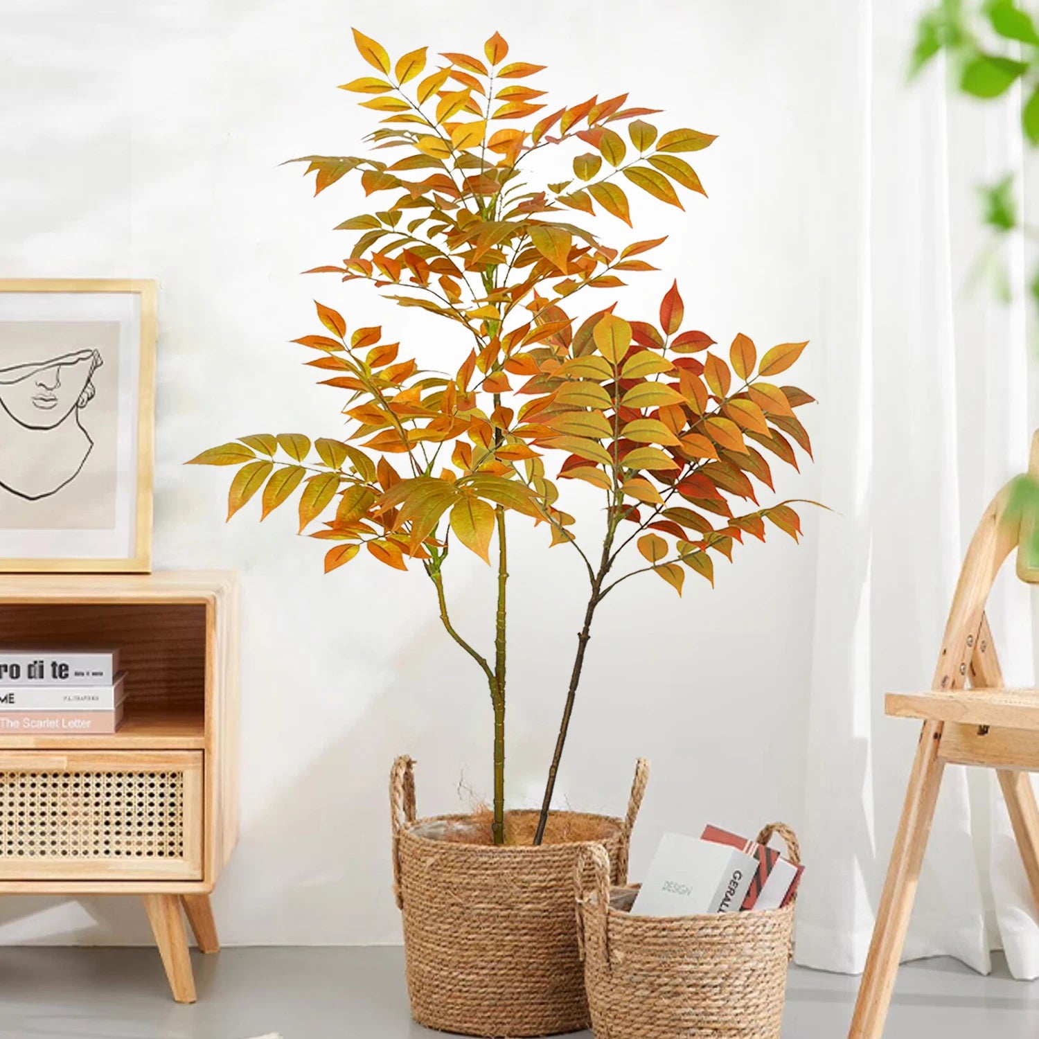 Ficus Lyrata Artificial Extra Grande 77 a 135cm — Para Jardim, Varanda e Escritório