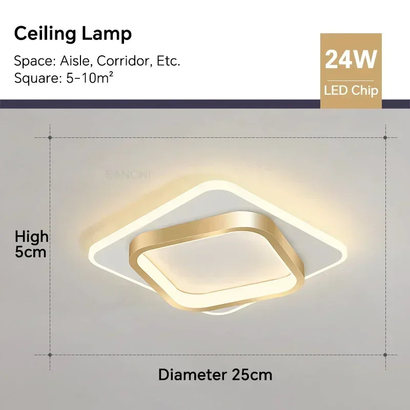 Luminária de Teto LED Redonda Flush Mount — Para Corredor, Escada, Banheiro e Quarto