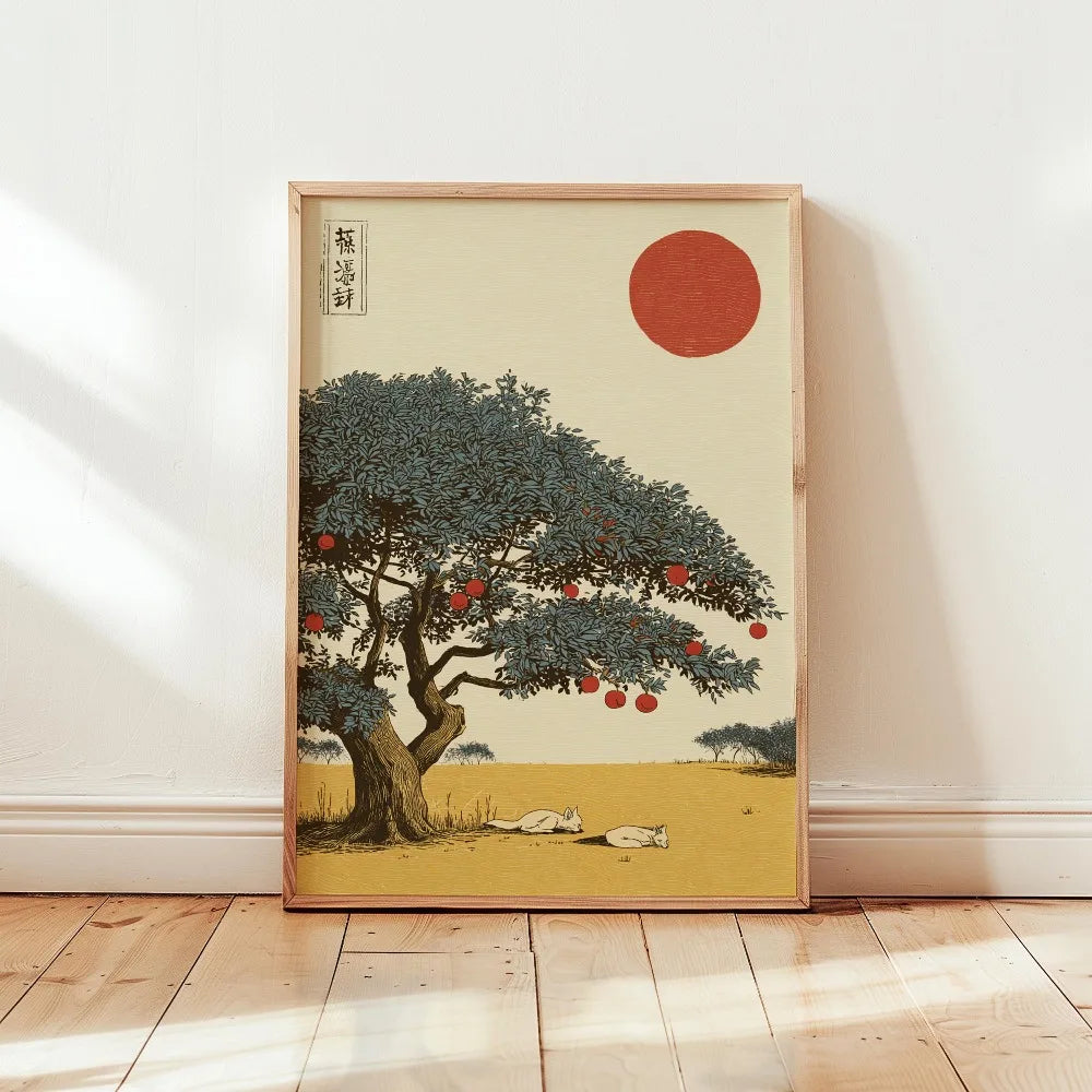Quadro Decorativo Árvore Japonesa sem Moldura — Arte para Sala e Quarto