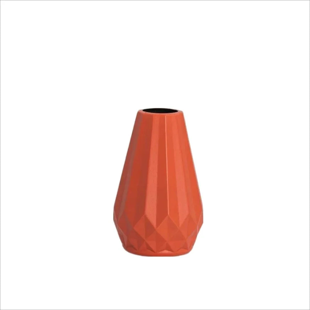 Vaso Plástico Estilo Cerâmica Diamante Nórdico — Para Arranjos Florais e Sala