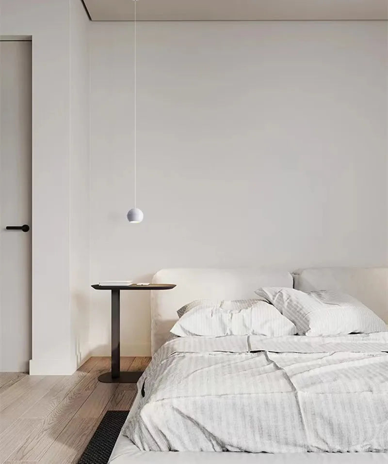 Pendente Esfera Minimalista Nórdico — Luminária Preta e Branca para Bar e Café