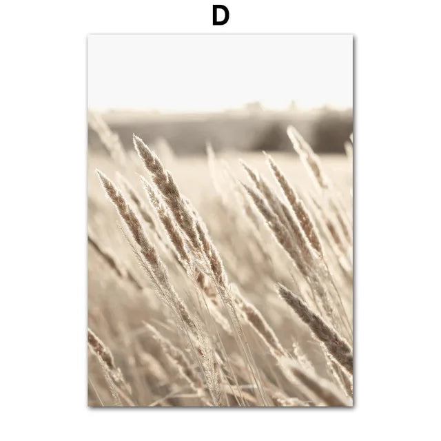 Quadro Decorativo Praia Boho Bege — Arte de Paisagem Nórdica para Sala