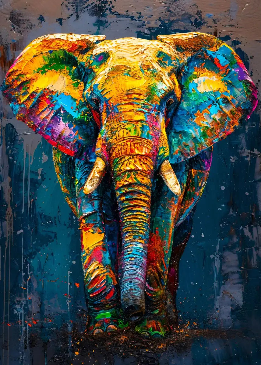 Quadro Decorativo Animais Abstrato Grafite — Leão, Tigre e Lobo para Sala