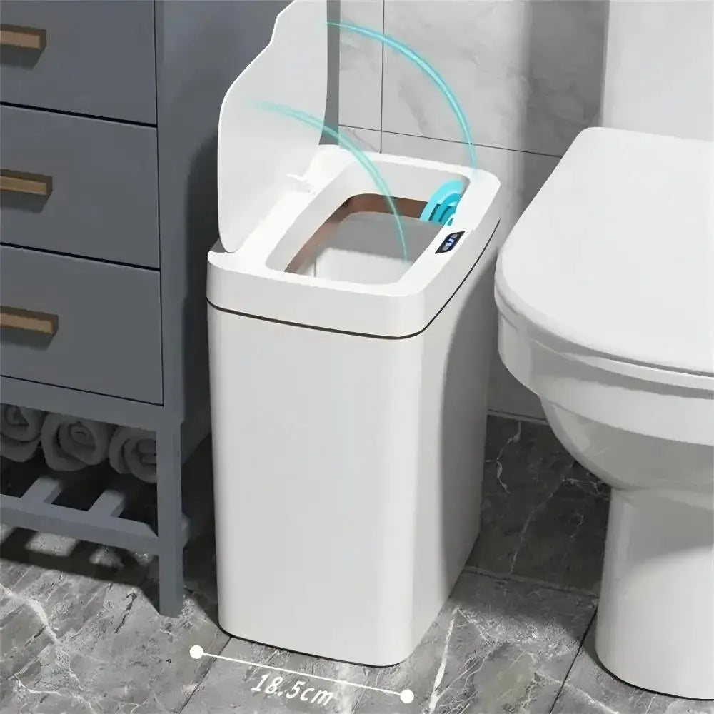 Lixeira Inteligente 15L com Sensor Automático — Sem Toque Higiene Total para Banheiro e Cozinha