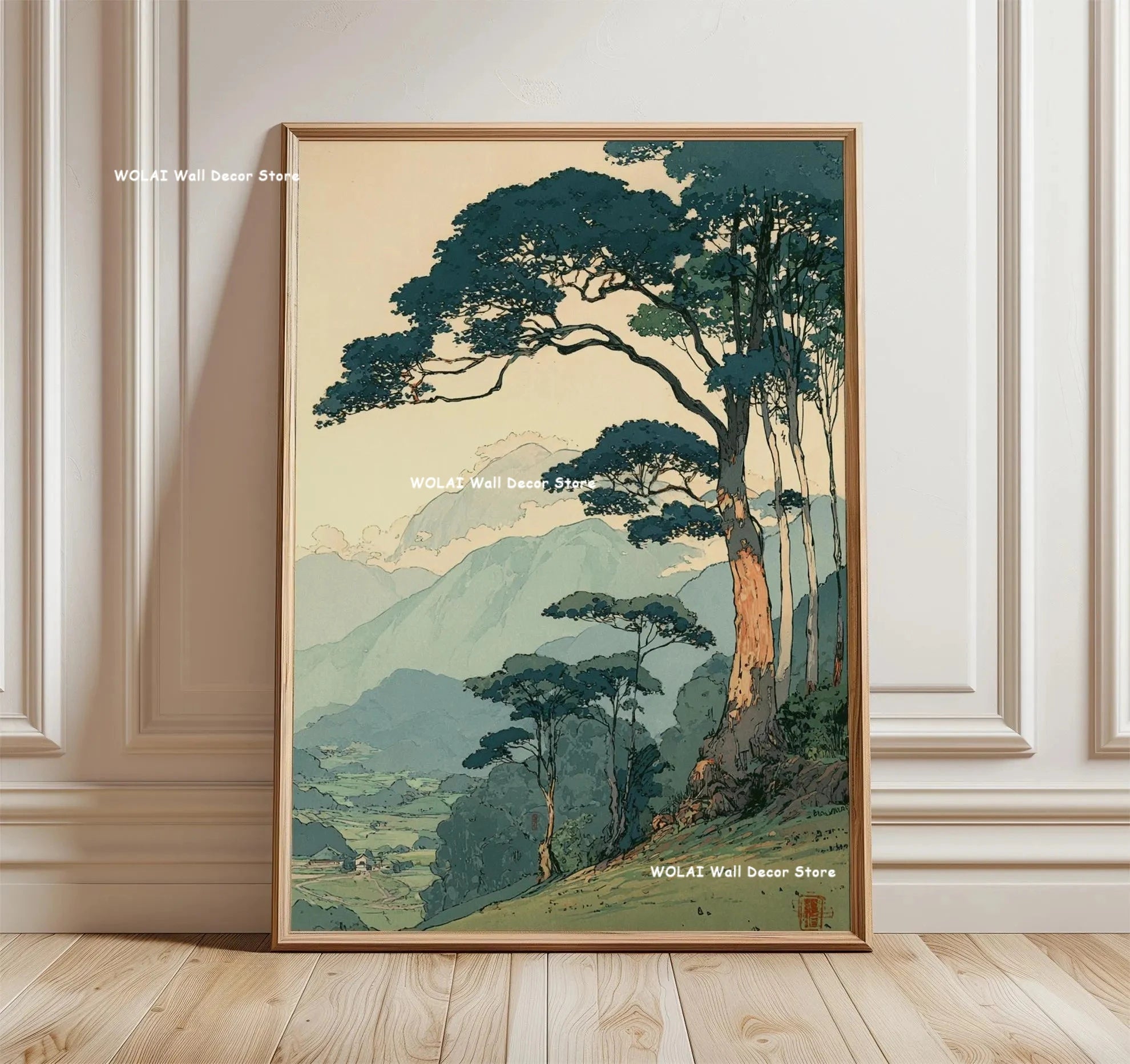 Quadro Decorativo Floresta Japonesa e Carpa Koi Zen — Arte de Águas e Sol para Sala