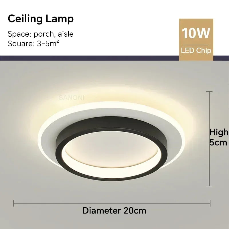 Luminária de Teto LED Redonda Flush Mount — Para Corredor, Escada, Banheiro e Quarto