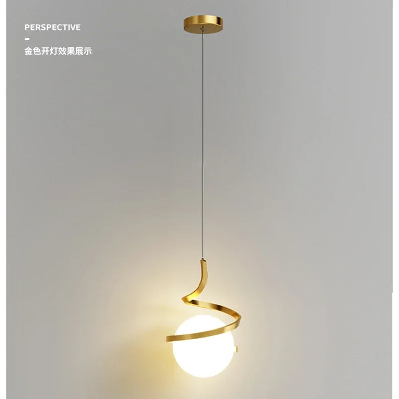 Pendente LED Nórdico Linear — Luminária de Cabeceira para Quarto e Sala de Jantar
