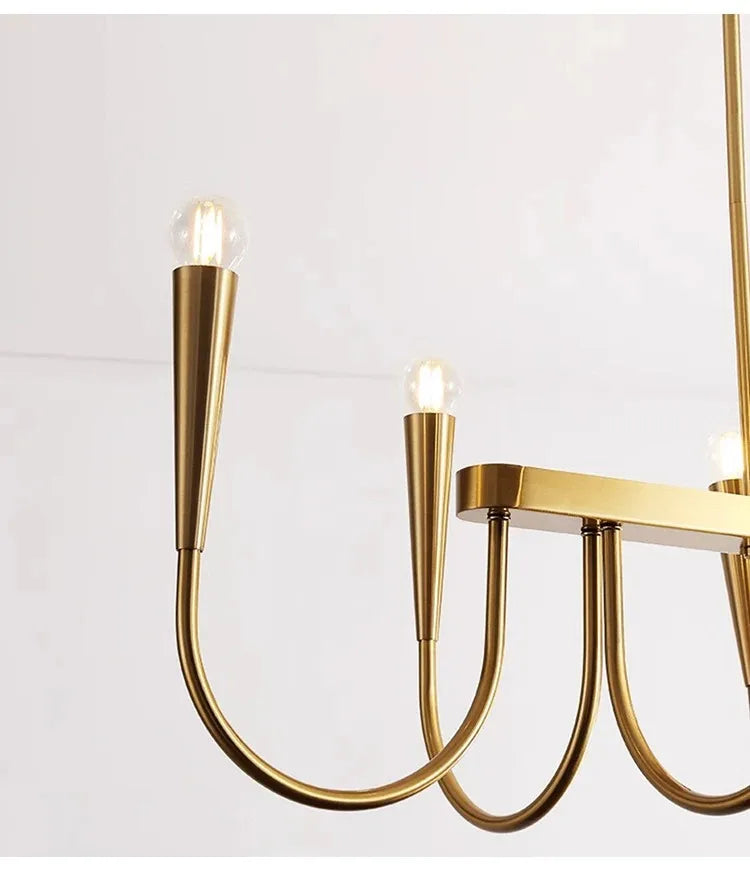 Lustre de Vela Pendente Preto Estilo Francês — Luminária de Luxo para Sala de Estar