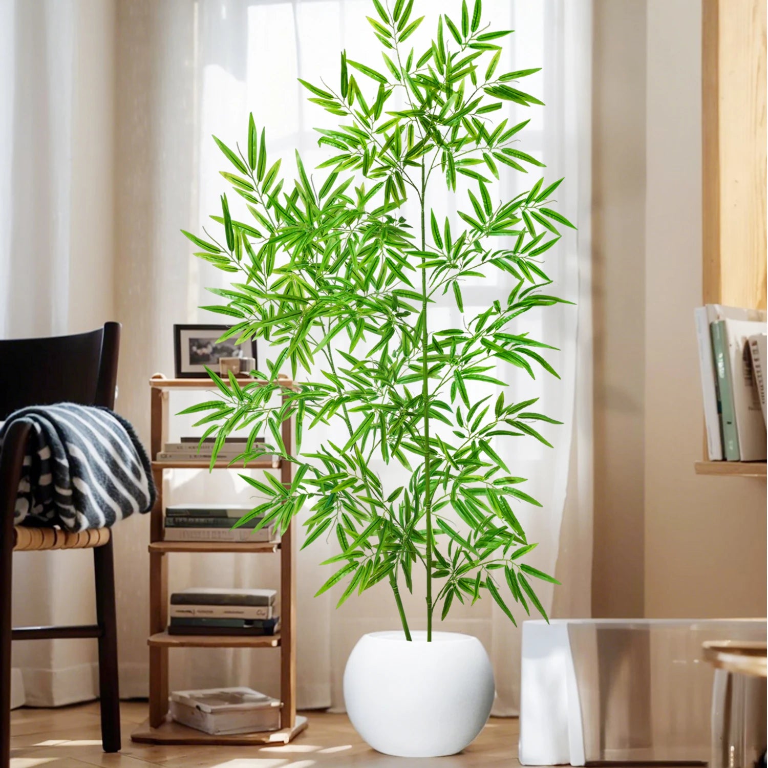 Bambu e Monstera Artificial 100 a 180cm — Exuberância Tropical Permanente para Jardim e Casa