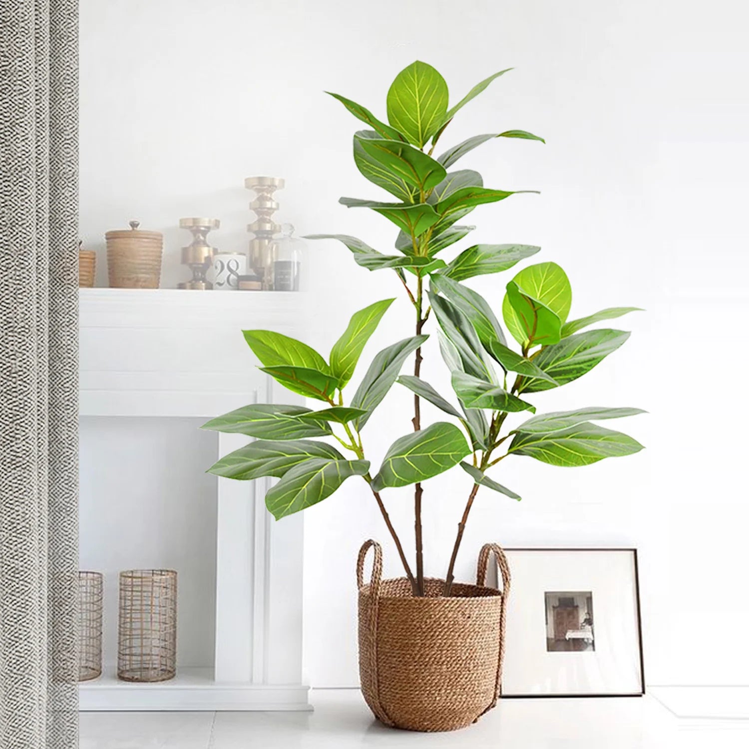 Ficus Lyrata Artificial Extra Grande 77 a 135cm — Para Jardim, Varanda e Escritório