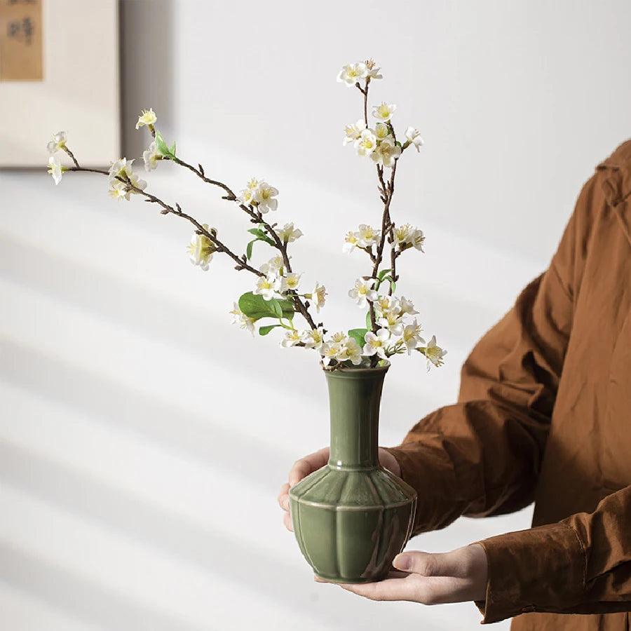 Vaso Cerâmica Simples Hidropônico — Decoração de Mesa para Sala e Jantar