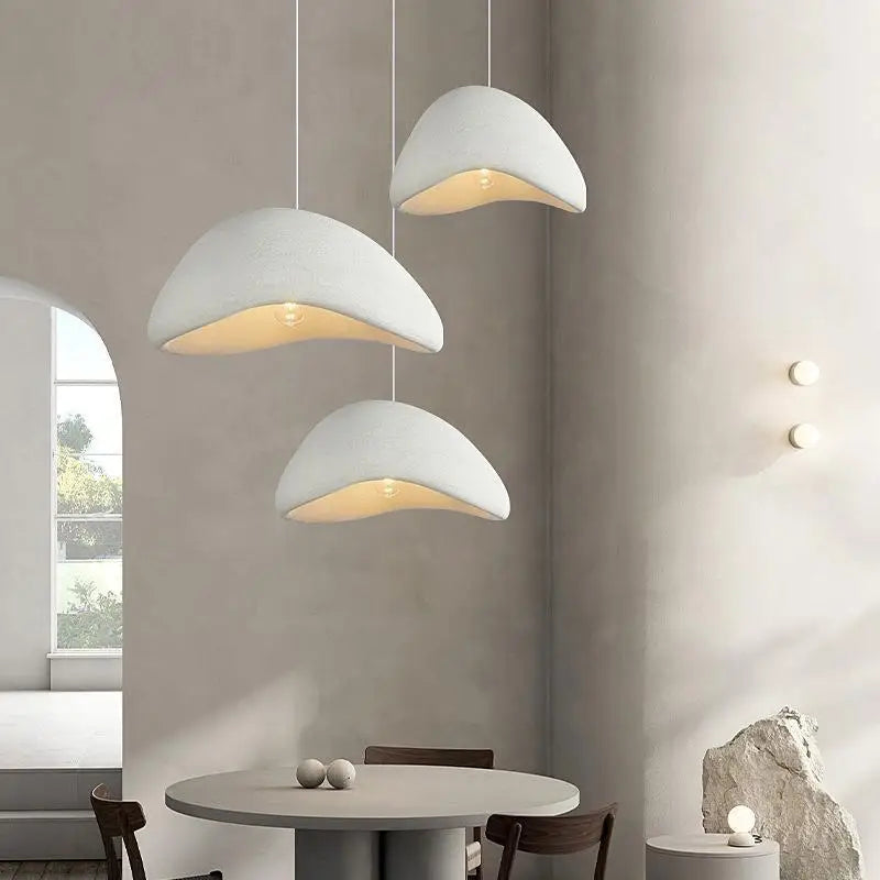 Lustre LED Estilo Wabi Sabi E27 — Pendente para Sala de Jantar, Quarto e Bar