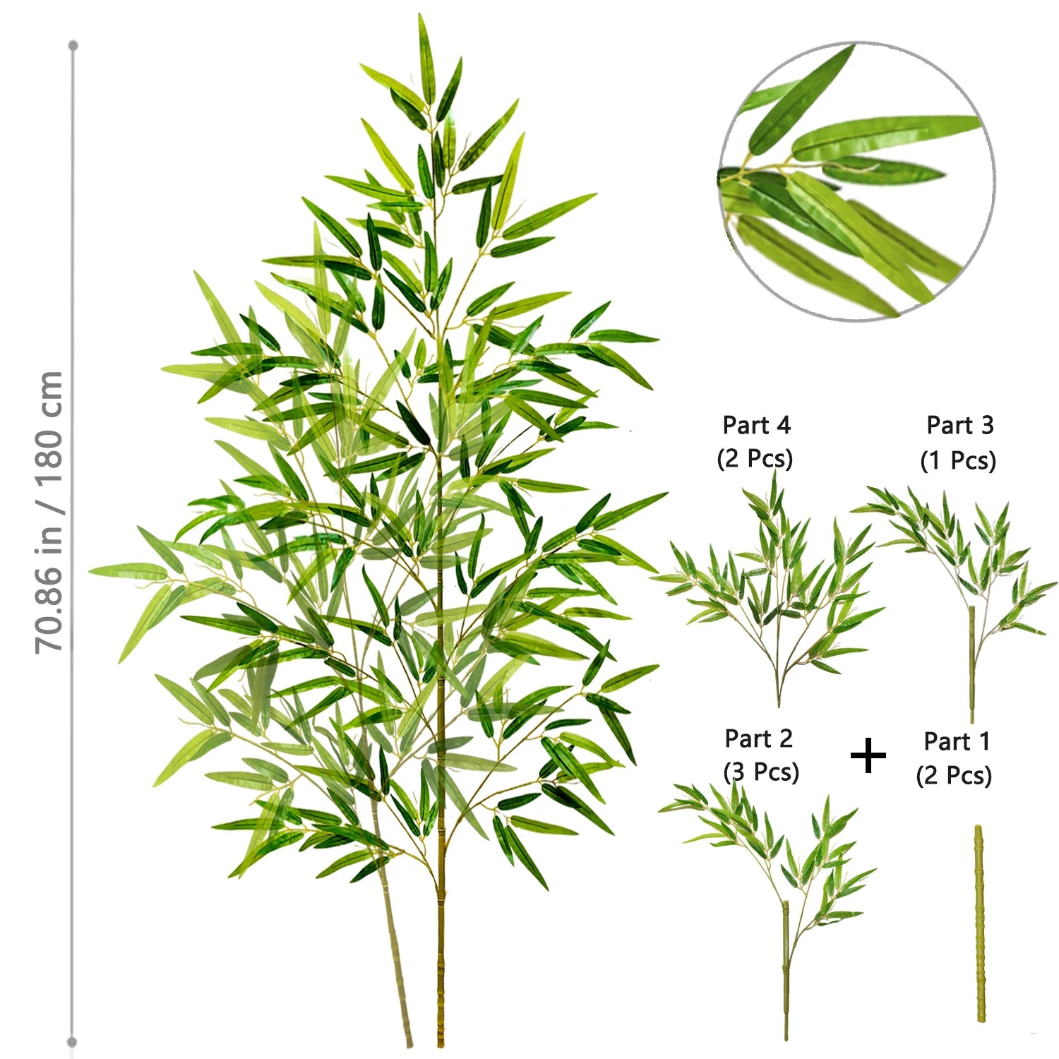 Bambu e Monstera Artificial 100 a 180cm — Exuberância Tropical Permanente para Jardim e Casa