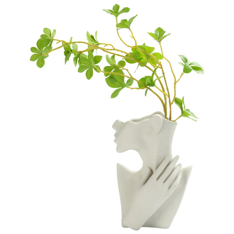 Vaso Cerâmica Corpo Feminino Arte Moderna Nórdico — Decorativo para Flores e Sala
