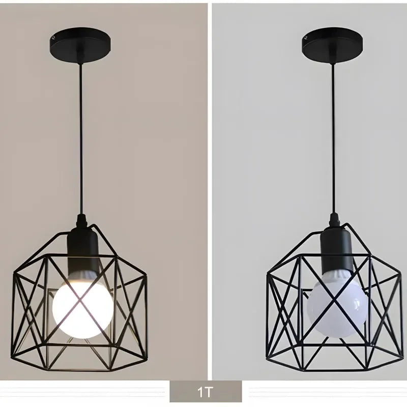 Pendente LED Industrial E27 — Luminária de Metal para Cozinha, Café e Corredor