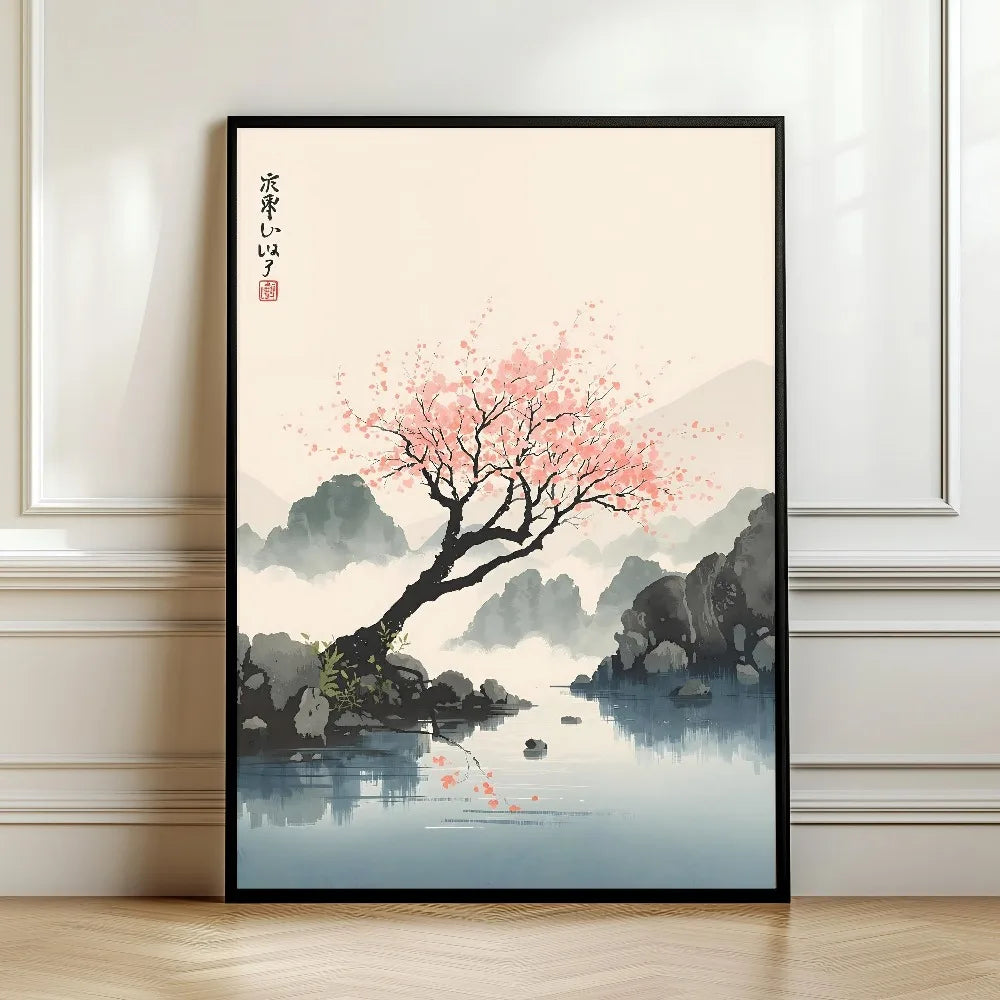 Quadro Decorativo Árvore Japonesa sem Moldura — Arte para Sala e Quarto
