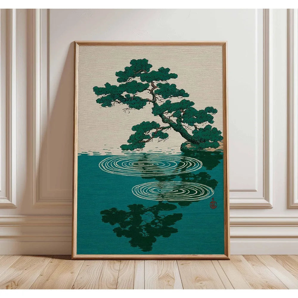 Quadro Decorativo Árvore Japonesa sem Moldura — Arte para Sala e Quarto