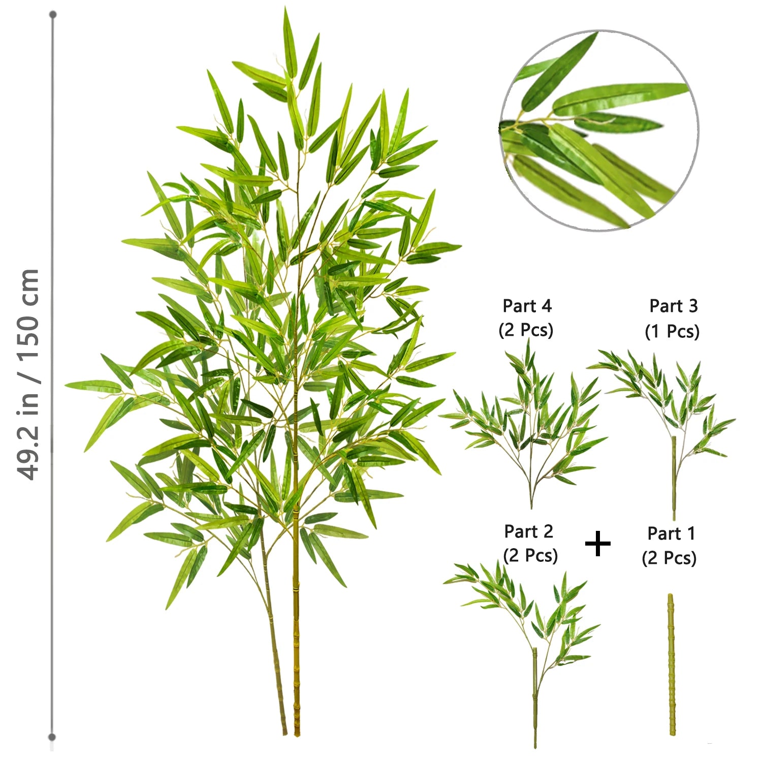 Bambu e Monstera Artificial 100 a 180cm — Exuberância Tropical Permanente para Jardim e Casa