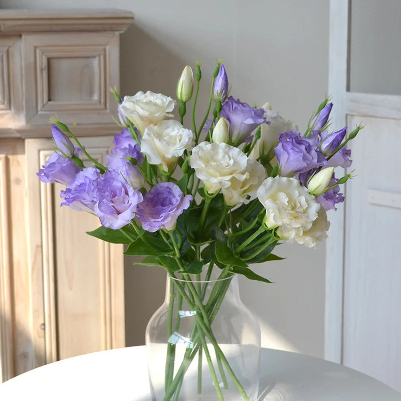 Flores Artificiais Lisianthus — Buquê com 5 Hastes para Decoração, Mesa, Casamento e Festa
