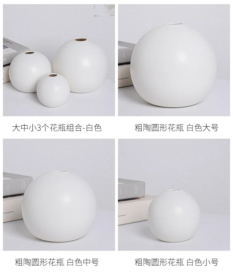 Vaso de Ceramica Bola Europeu Preto e Branco