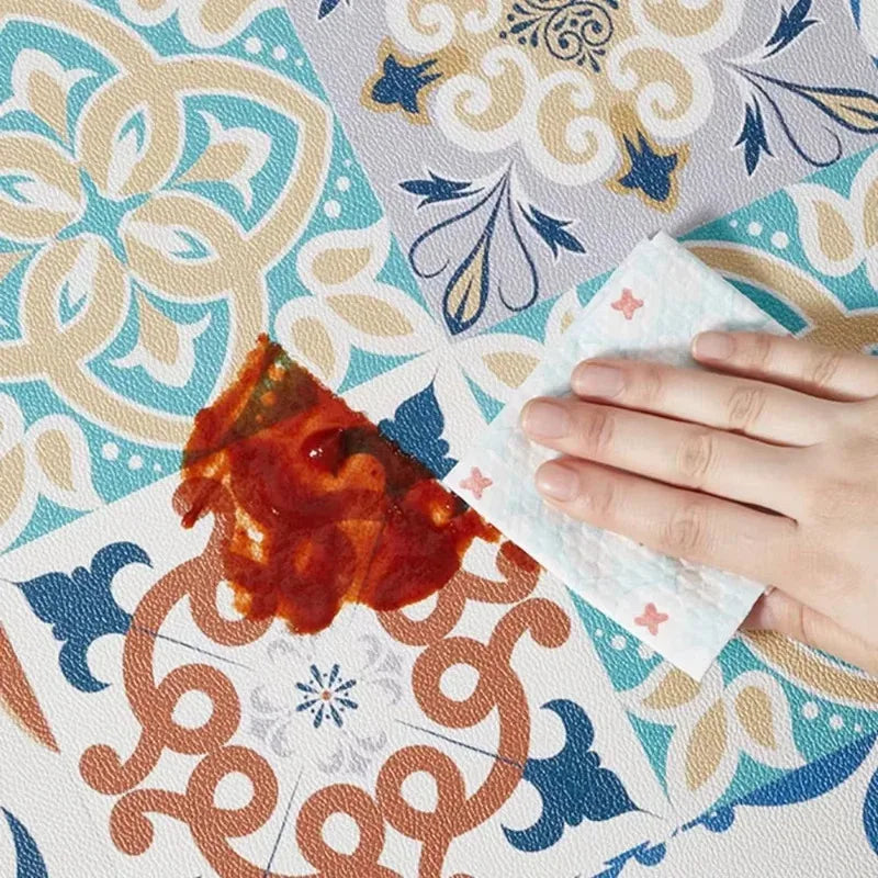 Tapete de Cozinha Minimalista Listrado — Antiderrapante Absorvente Longo para Corredor